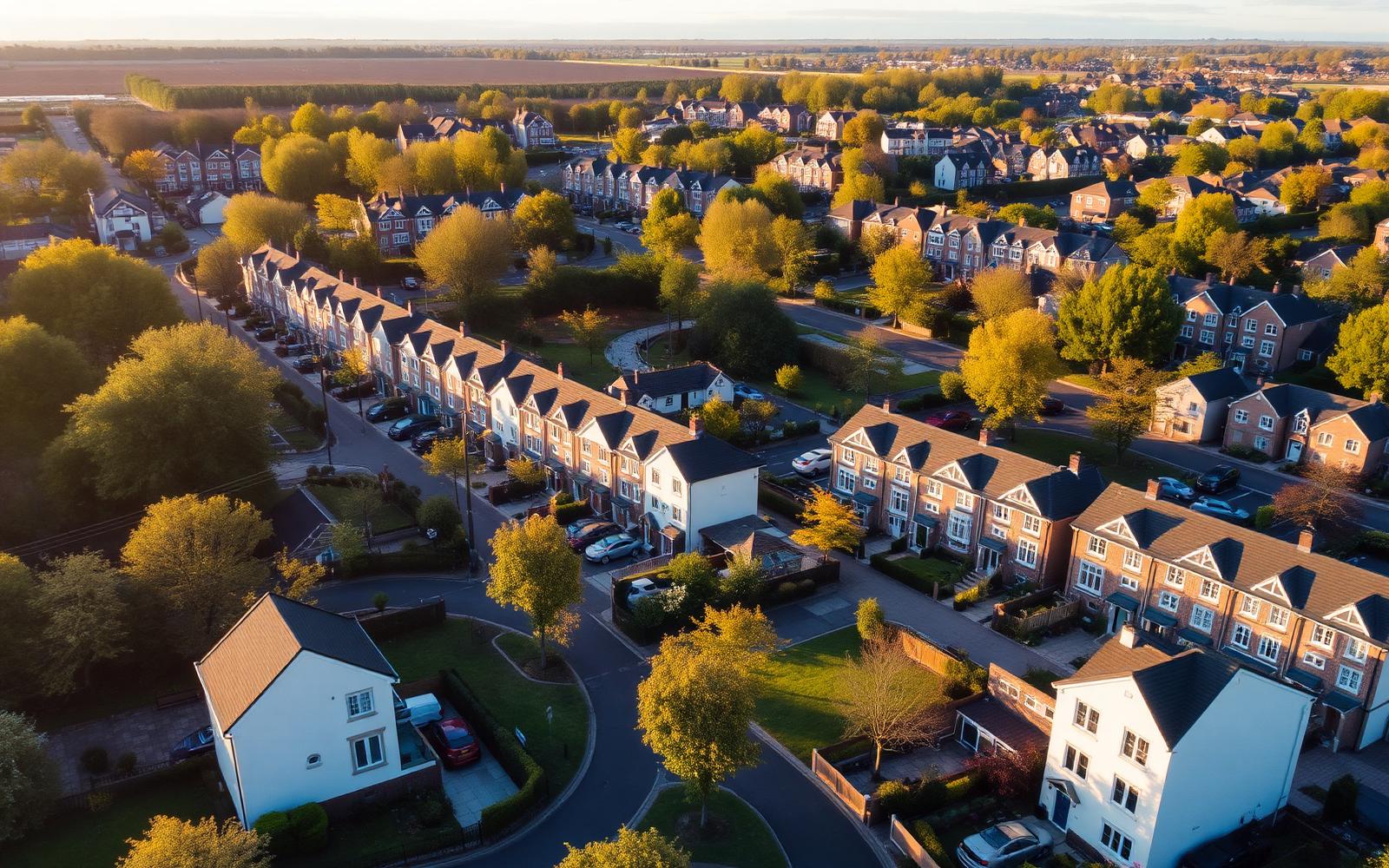 Aerial view of a thriving community neighbourhood