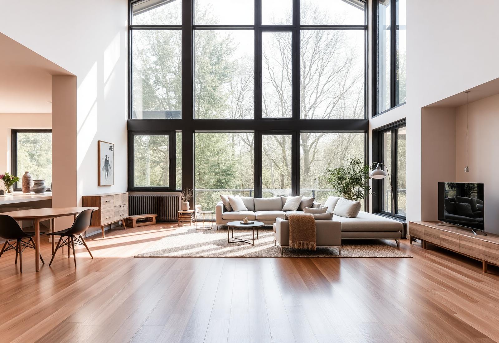 Bright modern interior of a regenerated home