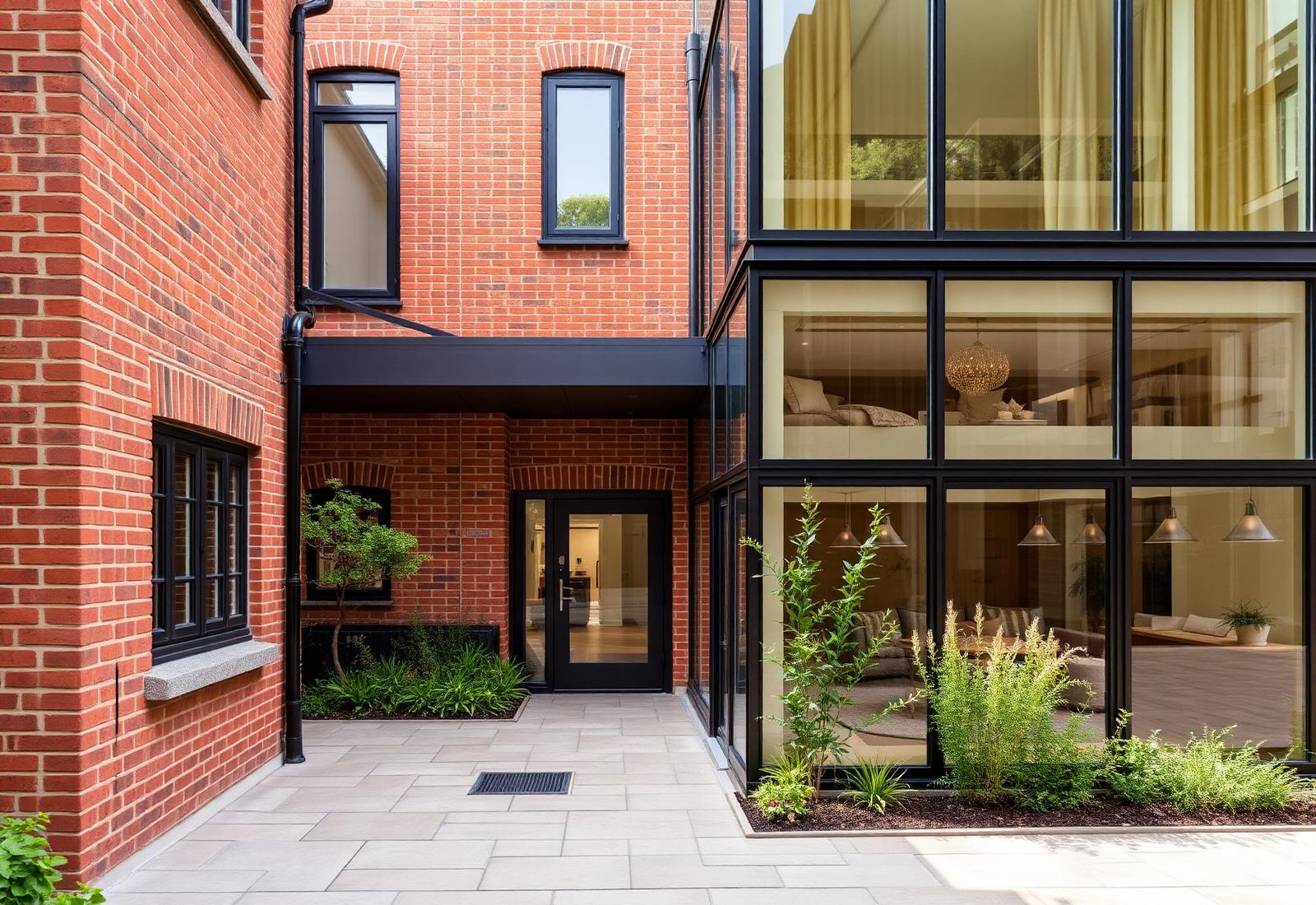 Heritage facade regeneration meeting modern glass extension